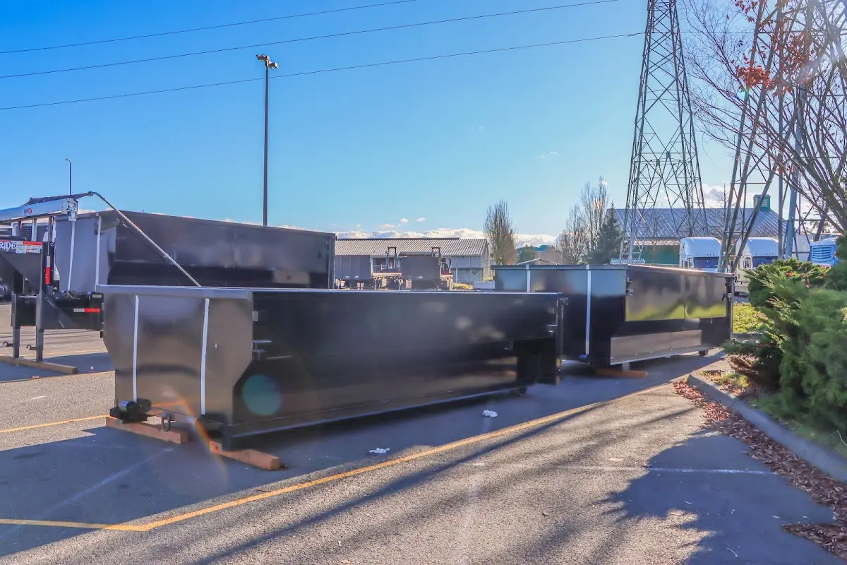 Roll-off dumpster ready for waste disposal at job site for Estate Cleanout Dumpster Rental in Lackawanna